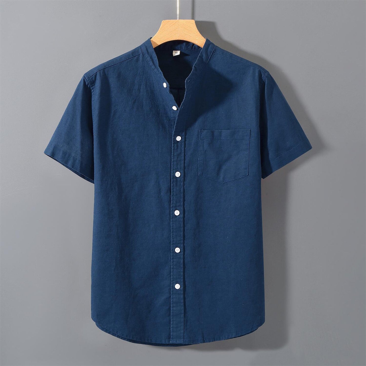 Loose Fit Linen Short Sleeve Shirt