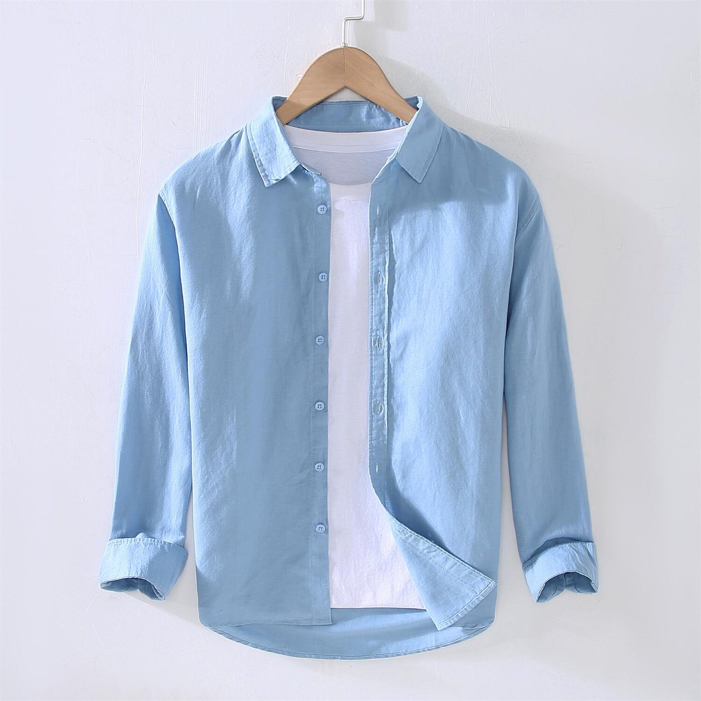 Long Sleeve Cotton Linen Casual Shirt