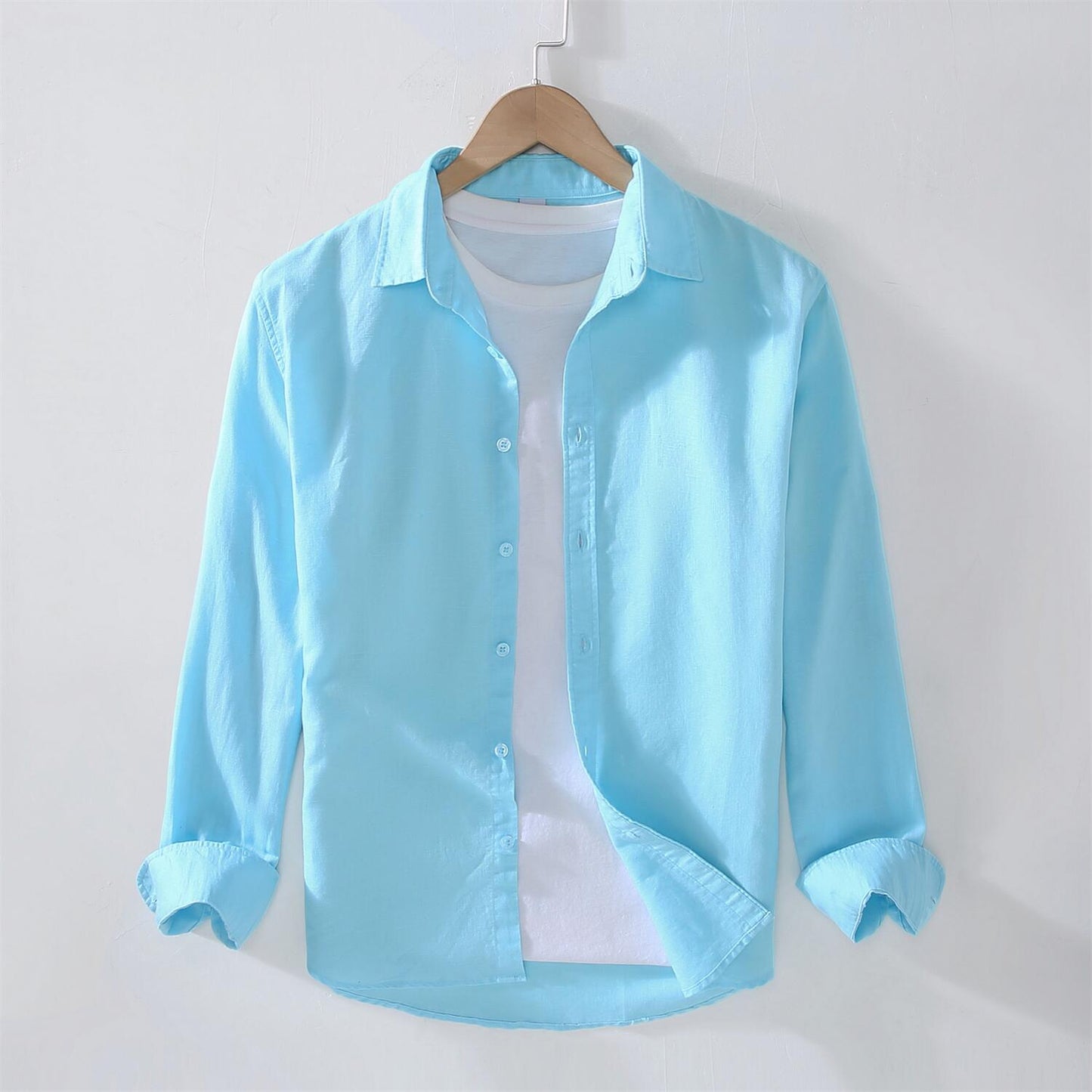 Long Sleeve Cotton Linen Casual Shirt