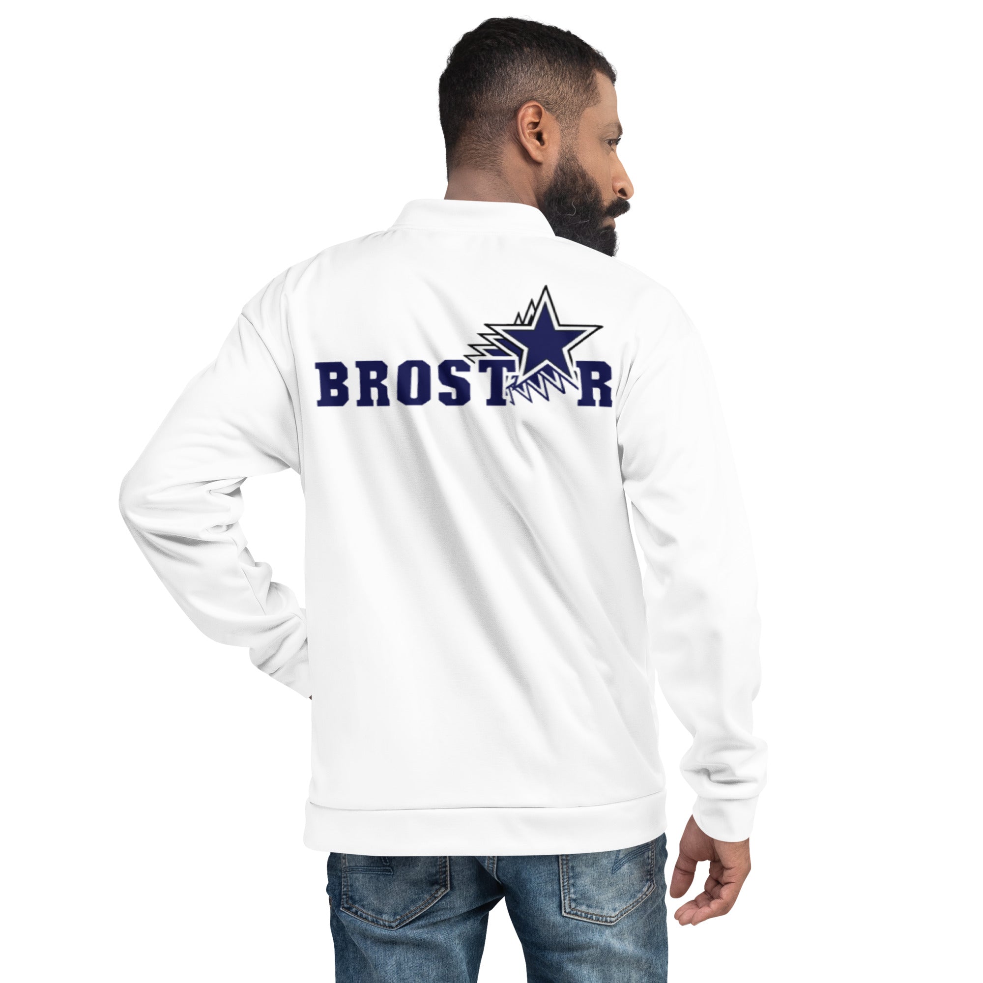 Brostar White Bomber Jacket