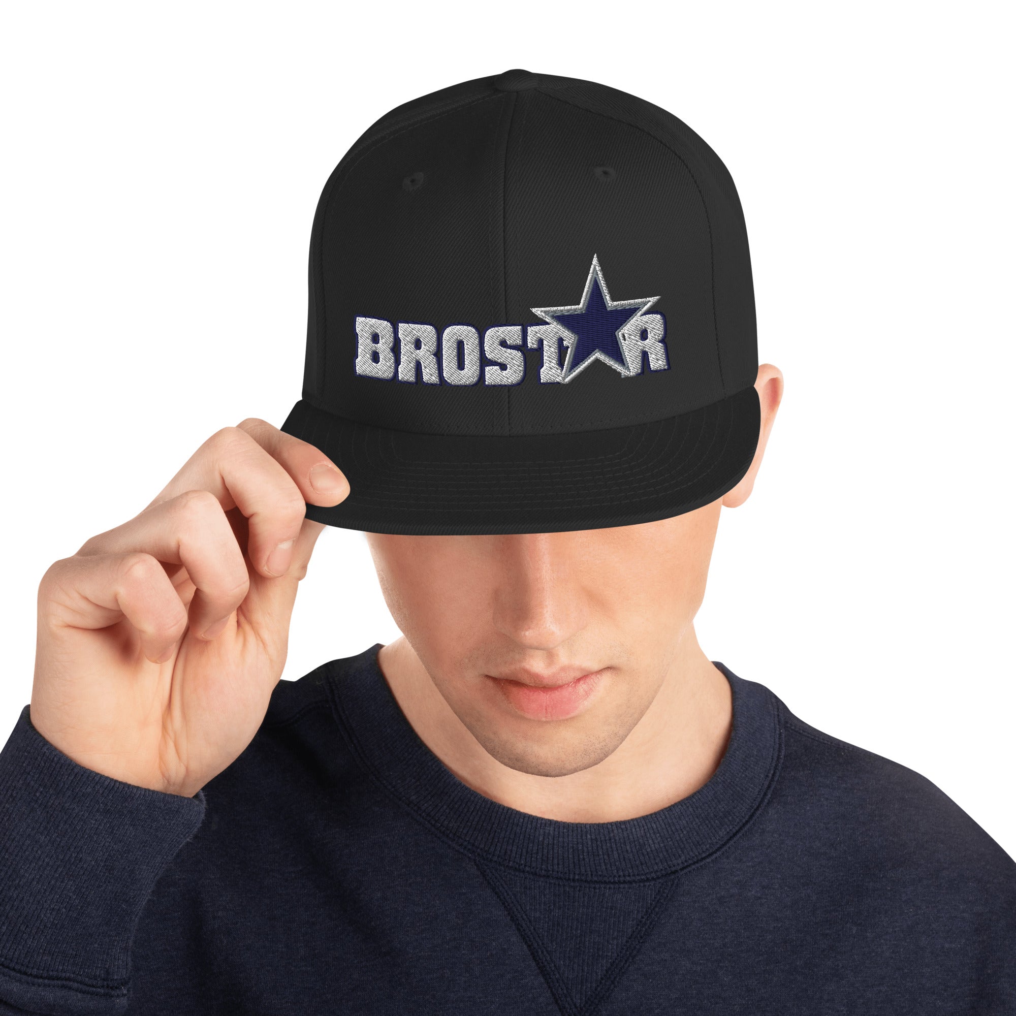 Brostar Black Snapback Hat