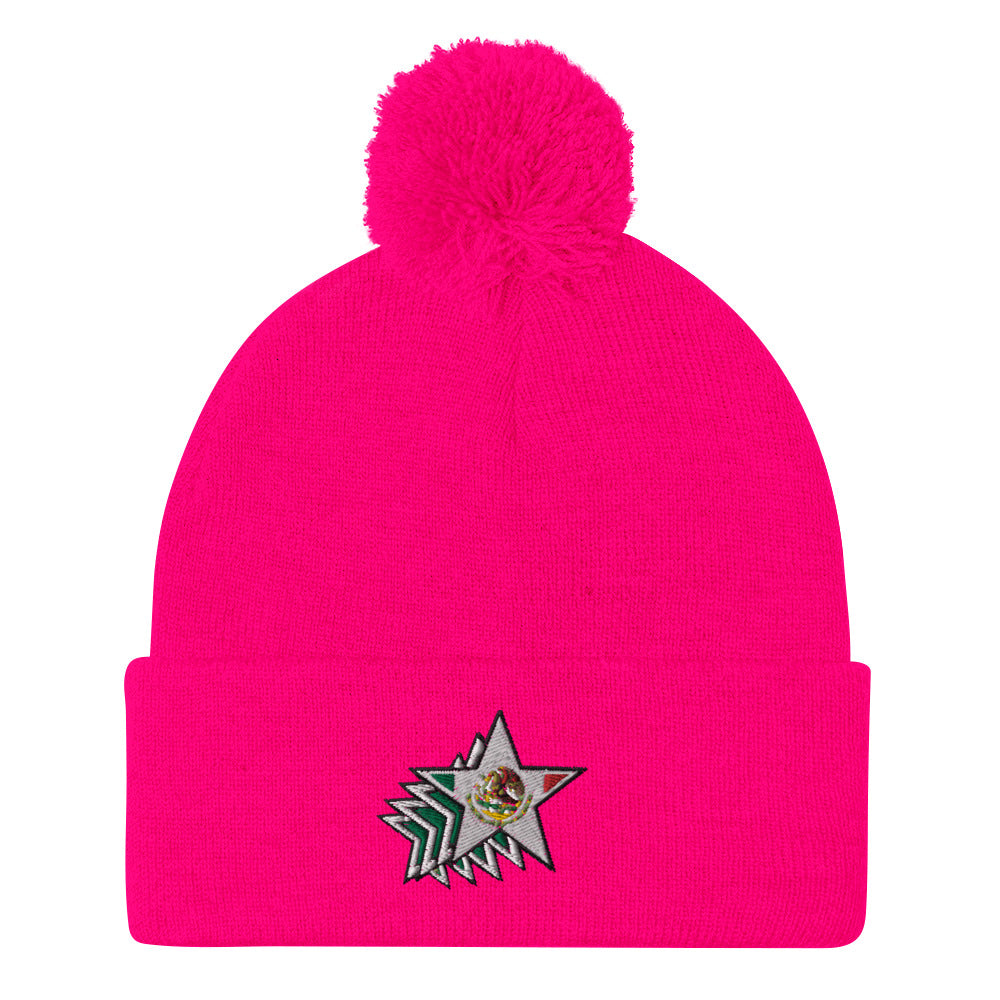 Star Burst Pom-Pom Beanie