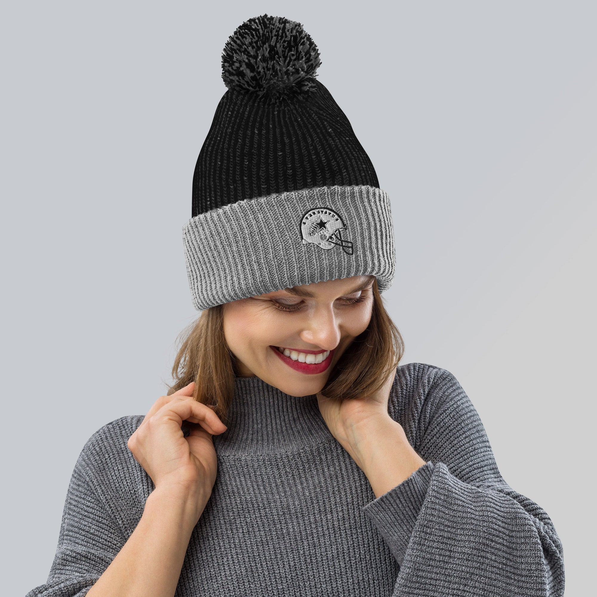 Unisex Star Status Helmet Pom-Pom Beanie