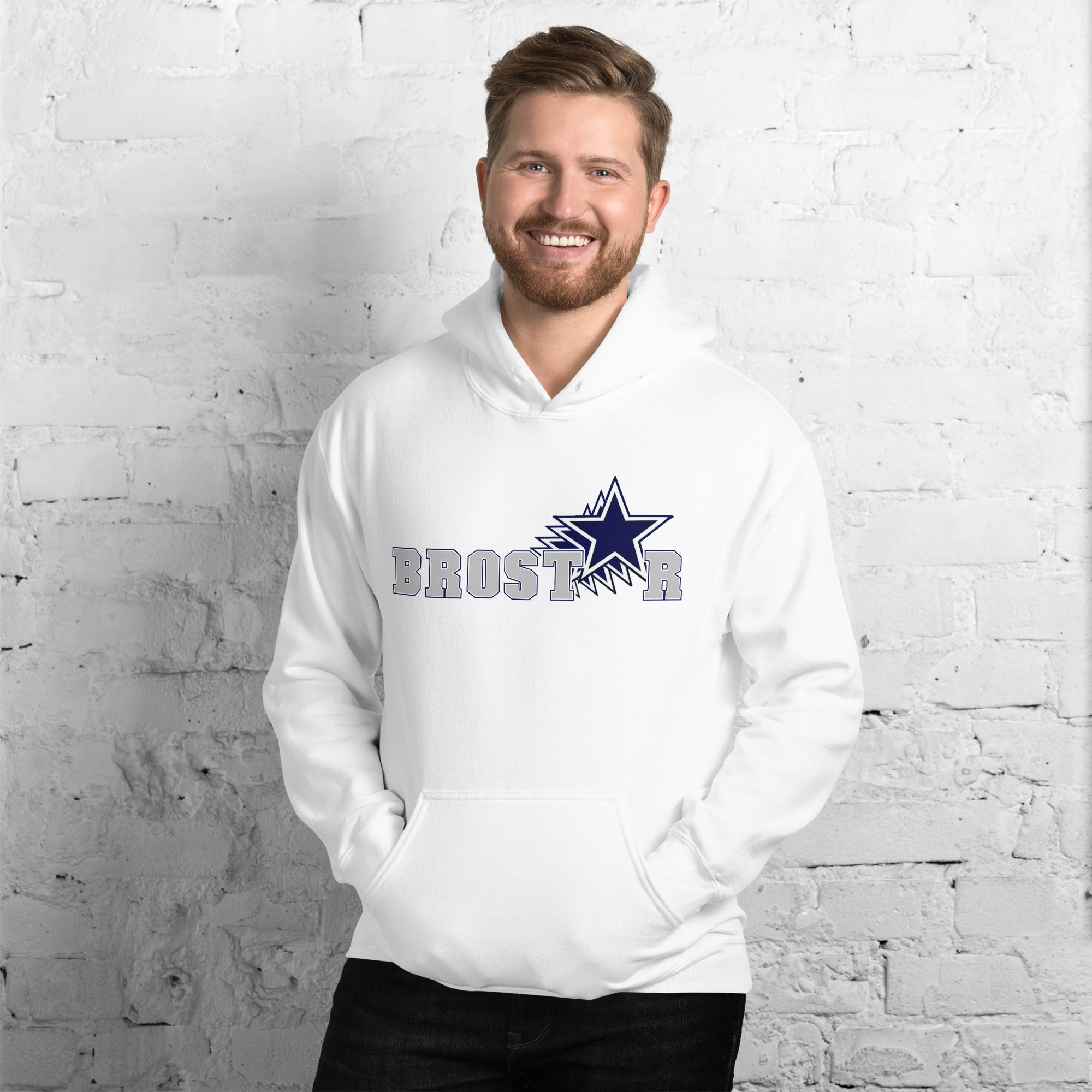 Brostar Grey Letter Hoodie